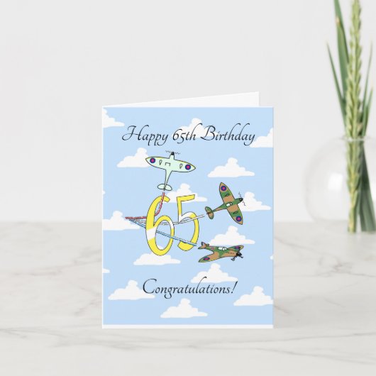 Spitfire 65th Birthday (Blue Sky)-kaart Kaart (Voorkant)