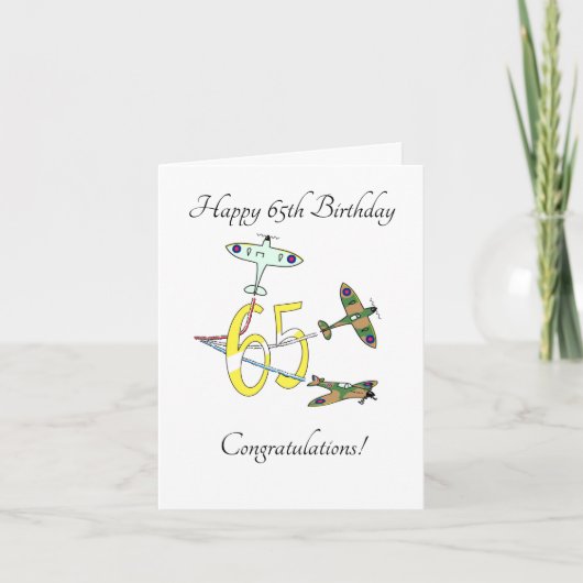 Spitfire 65th Birthday Card Kaart (Voorkant)