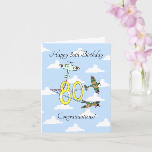 Spitfire 80th Birthday (Blue Sky) Kaart (Orchidee)