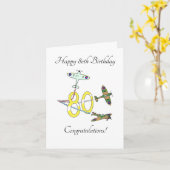 Spitfire 80th Birthday Kaart (Gele Bloem)