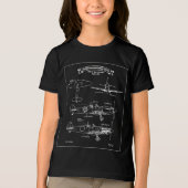 Spitfire Aviation Blueprint Vintage Vliegtuigen Tri-Blend Shirt (Voorkant)