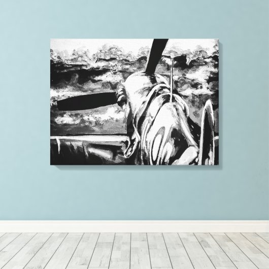 Spitfire bij zonsopgang canvas afdruk (Insitu (Houten vloer))