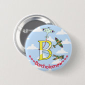 Spitfire Blue Sky B Initiaal Badge Ronde Button 5,7 Cm (Voorkant /achterkant)