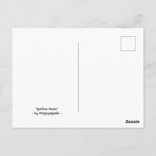 Spitfire Briefkaart hart (Achterkant)