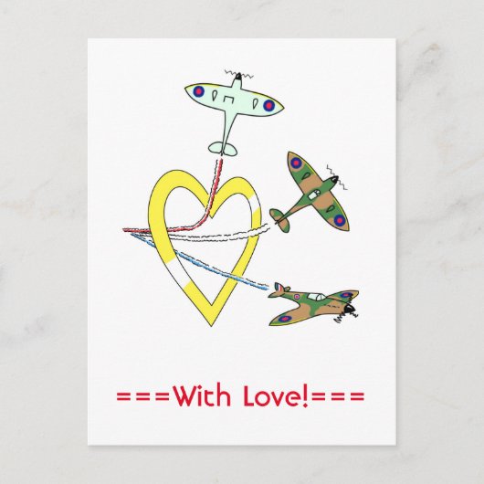 Spitfire Briefkaart hart (Voorkant)