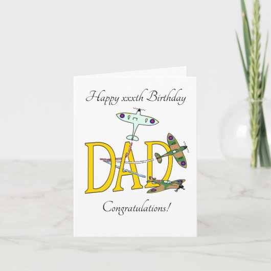 Spitfire DAD Birthday Kaart (Voorkant)