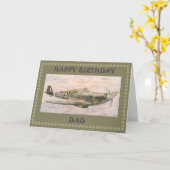 Spitfire Dad Verjaardag Kaart (Gele Bloem)