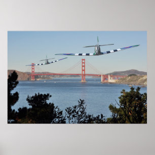 Spitfire- en Golden Gate Bridge Poster