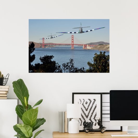 Spitfire- en Golden Gate Bridge Poster (Thuiskantoor)