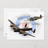 Spitfire en Lancaster Briefkaart (Voorkant / Achterkant)