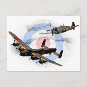 Spitfire en Lancaster Briefkaart