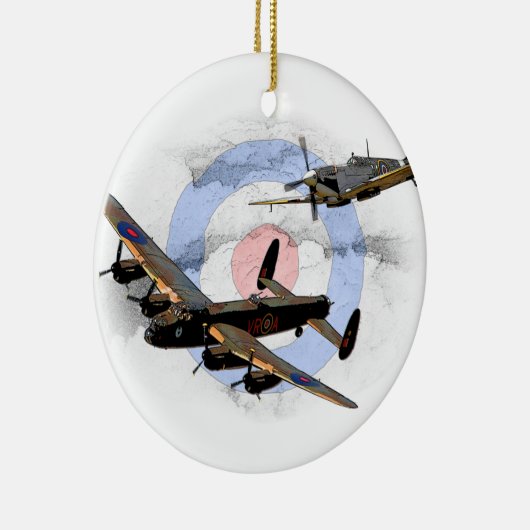 Spitfire en Lancaster Keramisch Ornament (Rechts)