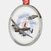 Spitfire en Lancaster Metalen Ornament (Links)