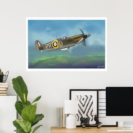 Spitfire Fighter Poster (Thuiskantoor)