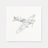 Spitfire Fighter Vliegtuig Camouflage Paint Tekeni Servetten (Voorkant)