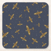 Spitfire gevechtsvliegtuigen op Blue Night Sky Kartonnen Onderzetters (Voorkant)