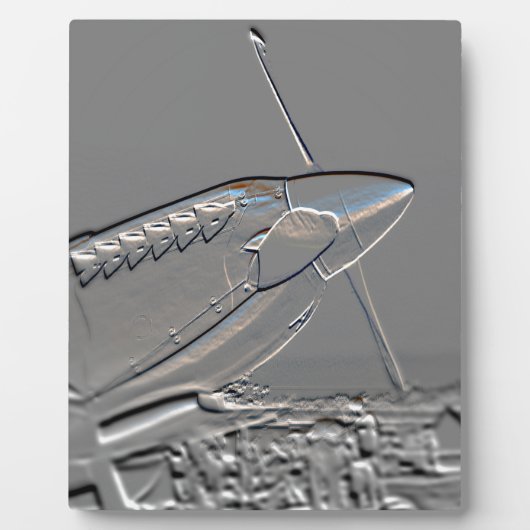 Spitfire Mk 1A-vliegtuig in reliëfdruk Fotoplaat (Voorkant)