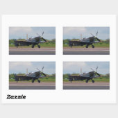 Spitfire na landing rechthoekige sticker (Vel)