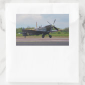 Spitfire na landing rechthoekige sticker (Tas)