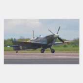 Spitfire na landing rechthoekige sticker (Voorkant)