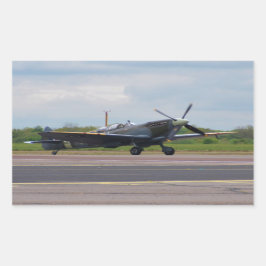Spitfire na landing rechthoekige sticker
