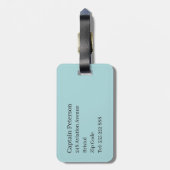 Spitfire Oorlogsvliegtuigen Lichtblauw Bagagelabel (Achterkant verticaal)