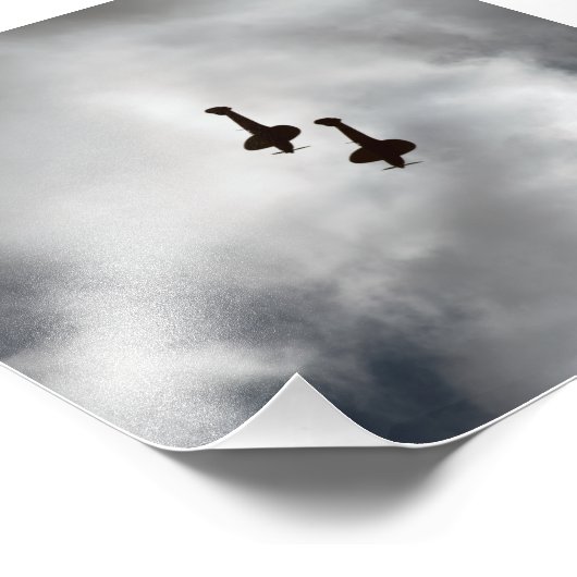 Spitfire Silhouette Foto Afdruk (Hoek)