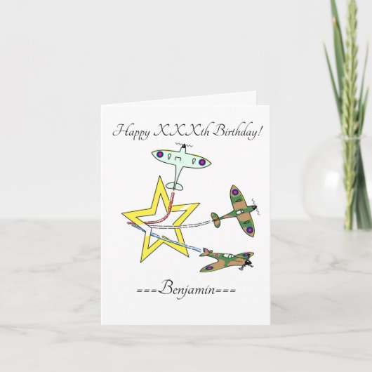 Spitfire Star Birthday-kaart Kaart (Voorkant)