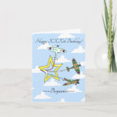 Spitfire Star Blue Sky Birthday Card Kaart (Voorkant)