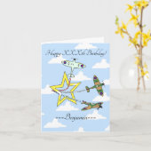 Spitfire Star Blue Sky Birthday Card Kaart (Gele Bloem)