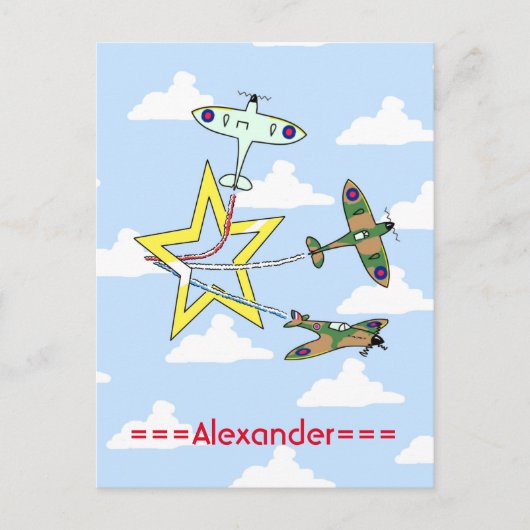 Spitfire Star Blue Sky Briefkaart (Voorkant)
