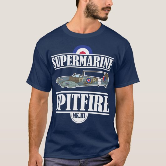 Spitfire Supermarine Aviation WWII Plane T-shirt (Voorkant)