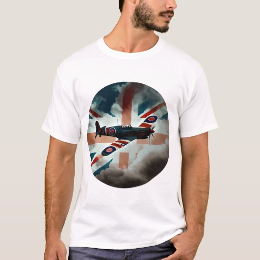 Spitfire Vliegtuig Gevechtsvliegtuig Engeland UK T-shirt (Voorkant)