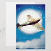 Spitfire-vliegtuig reisposterprint briefpapier (Voorkant / Achterkant)