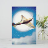 Spitfire-vliegtuig reisposterprint briefpapier (Staand voorkant)