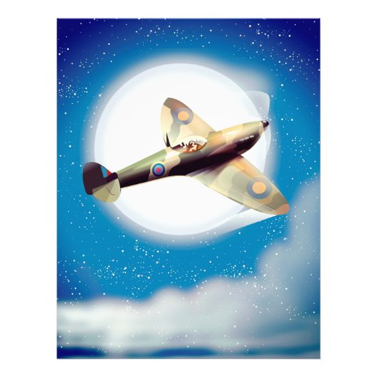 Spitfire-vliegtuig reisposterprint foto afdruk (Voorkant)