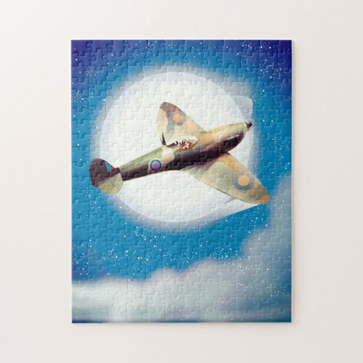 Spitfire-vliegtuig reisposterprint legpuzzel (Verticaal)