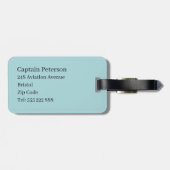 Spitfire War Planes Pilot Light Blue Bagagelabel (Achterkant horizontaal)