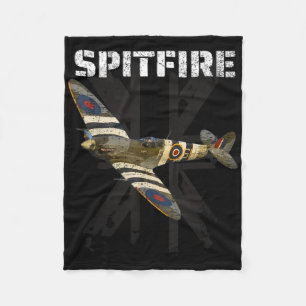 Spitfire WW2 Battle of Britain gevechtsvliegtuig A Fleece Deken
