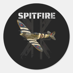 Spitfire WW2 Battle of Britain gevechtsvliegtuig A Ronde Sticker