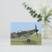 Spitfire WW2 Fighter Briefkaart (Staand voorkant)