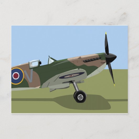 Spitfire WW2 Fighter Briefkaart (Voorkant)