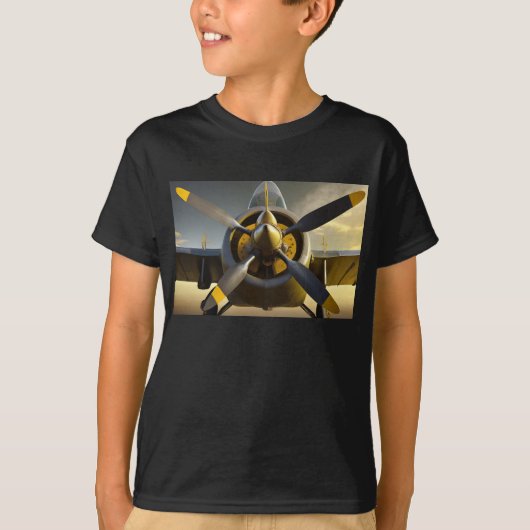 Spitfire WWII jachtvliegtuig propellers T-shirt (Voorkant)