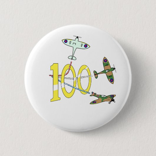 Spitfires 100ste verjaardag ronde button 5,7 cm (Voorkant)