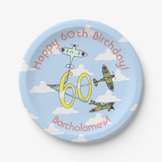 Spitfires 60th Blauwe Lucht Papieren Bord (Voorkant)