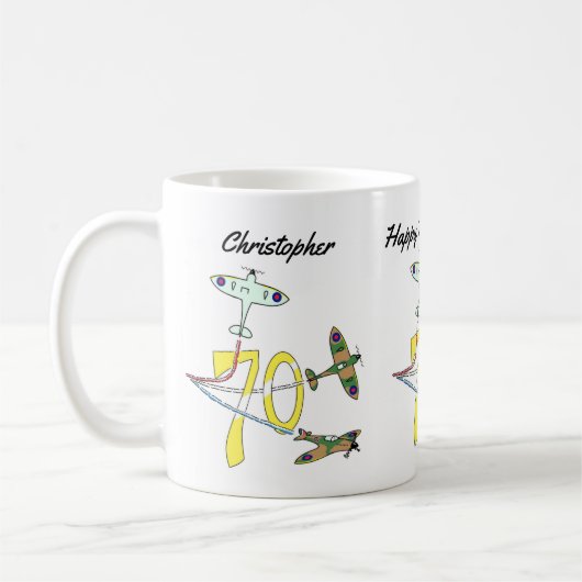 Spitfires 70e verjaardag koffiemok (Links)