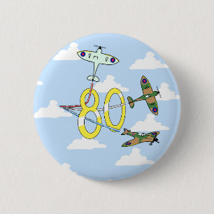 Spitfires 80ste verjaardag (Blauwe Lucht) Ronde Button 5,7 Cm