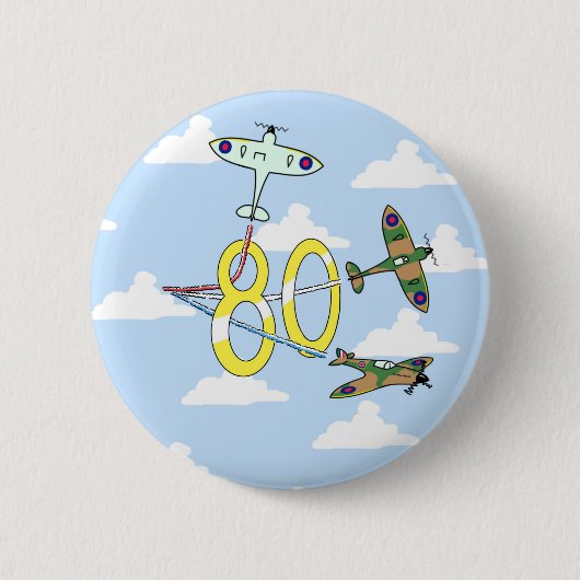 Spitfires 80ste verjaardag (Blauwe Lucht) Ronde Button 5,7 Cm (Voorkant)