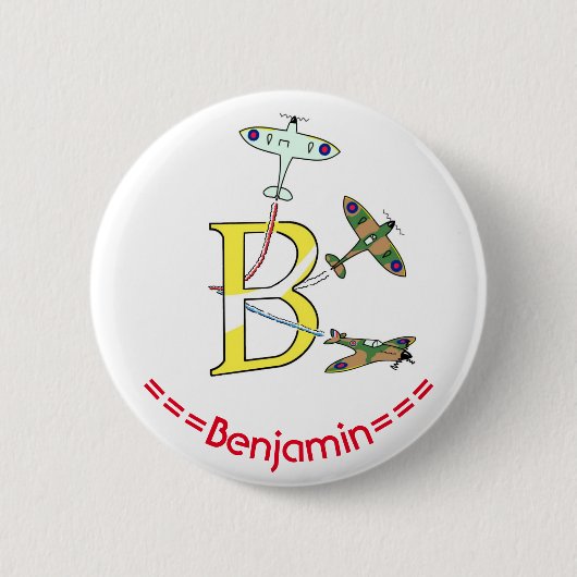 Spitfires B Initiële Badge Ronde Button 5,7 Cm (Voorkant)