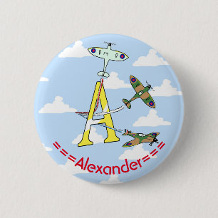 Spitfires Blau Hemel A Initiële Badge Ronde Button 5,7 Cm